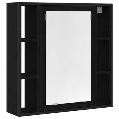 Set di mobili per il bagno 4 pcs Rovere Nero Legno multistrato