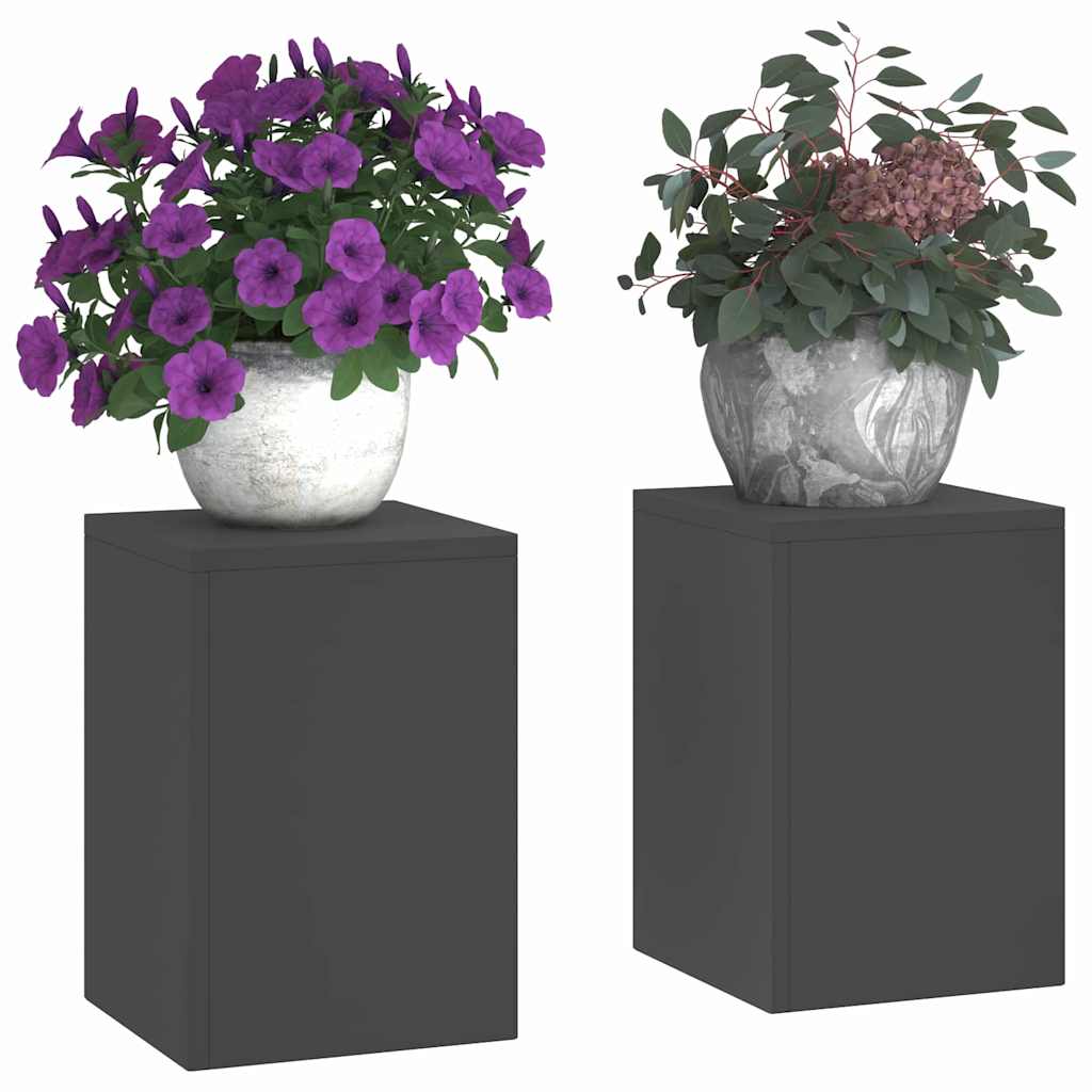 Supporto per piante 2 pcs Nero 24 x 24 x 35 cm Acciaio