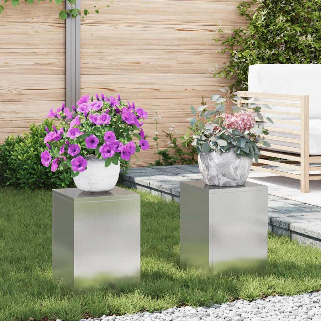 Supporto per piante 2 pcs Argento 24 x 24 x 35 cm
