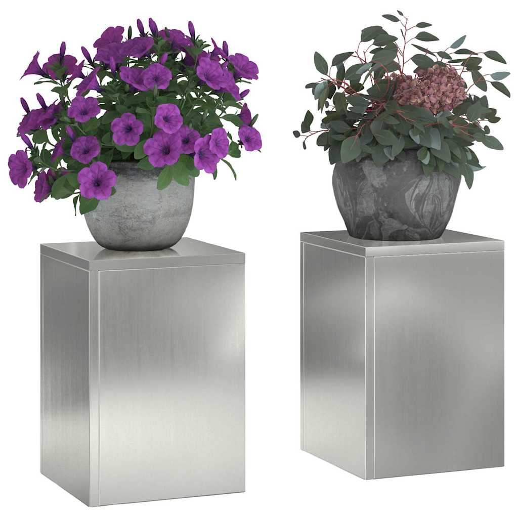 Supporto per piante 2 pcs Argento 24 x 24 x 35 cm