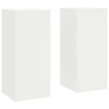 Supporto per piante 2 pcs Bianco 24 x 24 x 55 cm Acciaio