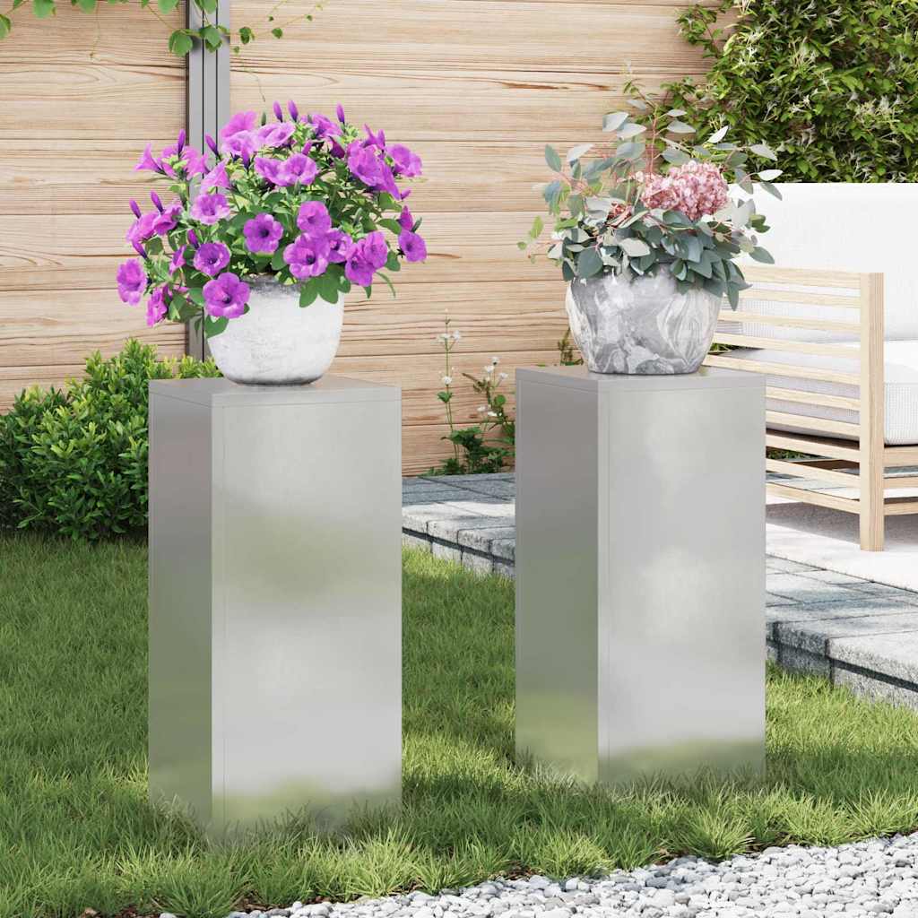 Supporto per piante 2 pcs Argento 24 x 24 x 55 cm