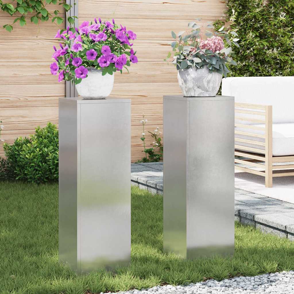 Supporto per piante 2 pcs Argento 24 x 24 x 75 cm