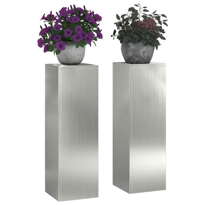 Supporto per piante 2 pcs Argento 24 x 24 x 75 cm