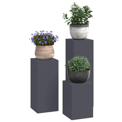 Supporto per piante 3 pcs Antracite Acciaio