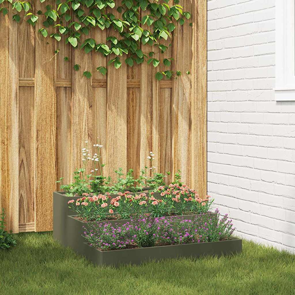Vaso da giardino Verde oliva 90 x 90 x 35 cm