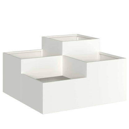 Vaso da giardino Bianco 80 x 80 x 48 cm Acciaio