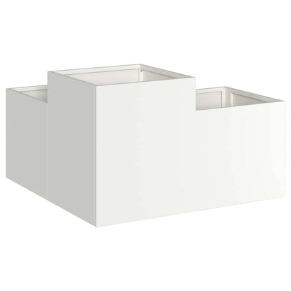 Vaso da giardino Bianco 100 x 100 x 48 cm Acciaio