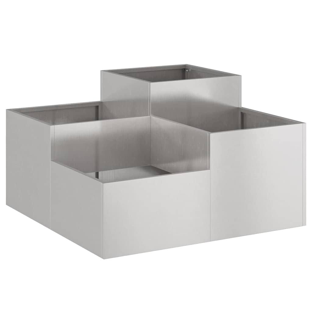 Vaso da giardino Argento 100 x 100 x 48 cm Acciaio inossidabile