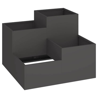 Vaso da giardino Nero 80 x 80 x 60 cm Acciaio
