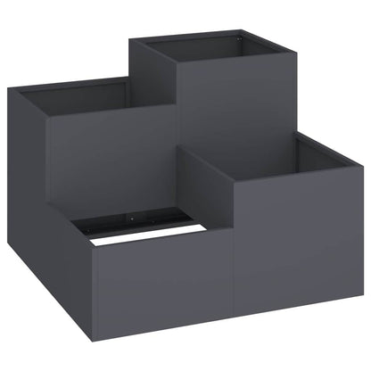 Vaso da giardino Antracite 80 x 80 x 60 cm Acciaio