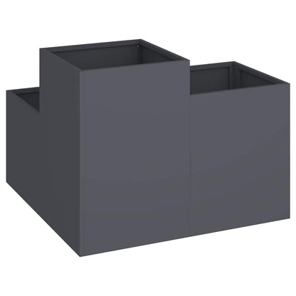 Vaso da giardino Antracite 80 x 80 x 60 cm Acciaio