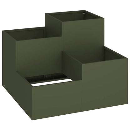 Vaso da giardino Oliver verde 80 x 80 x 60 cm Acciaio
