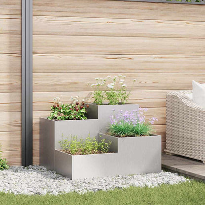 Vaso da giardino Argento 80 x 80 x 60 cm Acciaio inossidabile