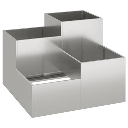 Vaso da giardino Argento 80 x 80 x 60 cm Acciaio inossidabile