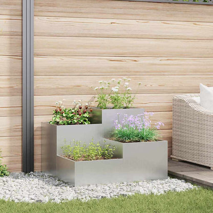 Vaso da giardino Argento 80 x 80 x 60 cm Acciaio zincato
