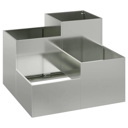 Vaso da giardino Argento 80 x 80 x 60 cm Acciaio zincato