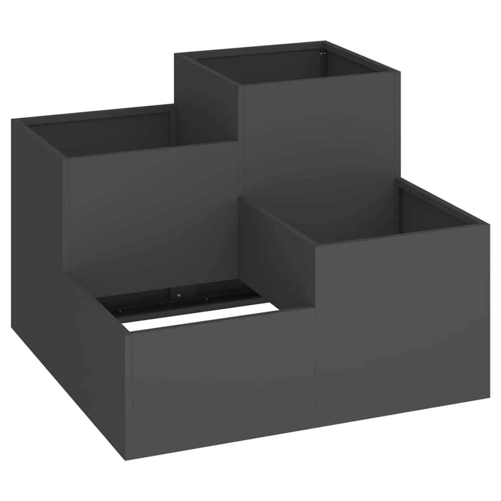 Vaso da giardino Nero 100 x 100 x 60 cm Acciaio