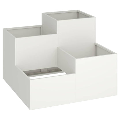 Vaso da giardino Bianco 100 x 100 x 60 cm Acciaio