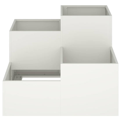 Vaso da giardino Bianco 100 x 100 x 60 cm Acciaio