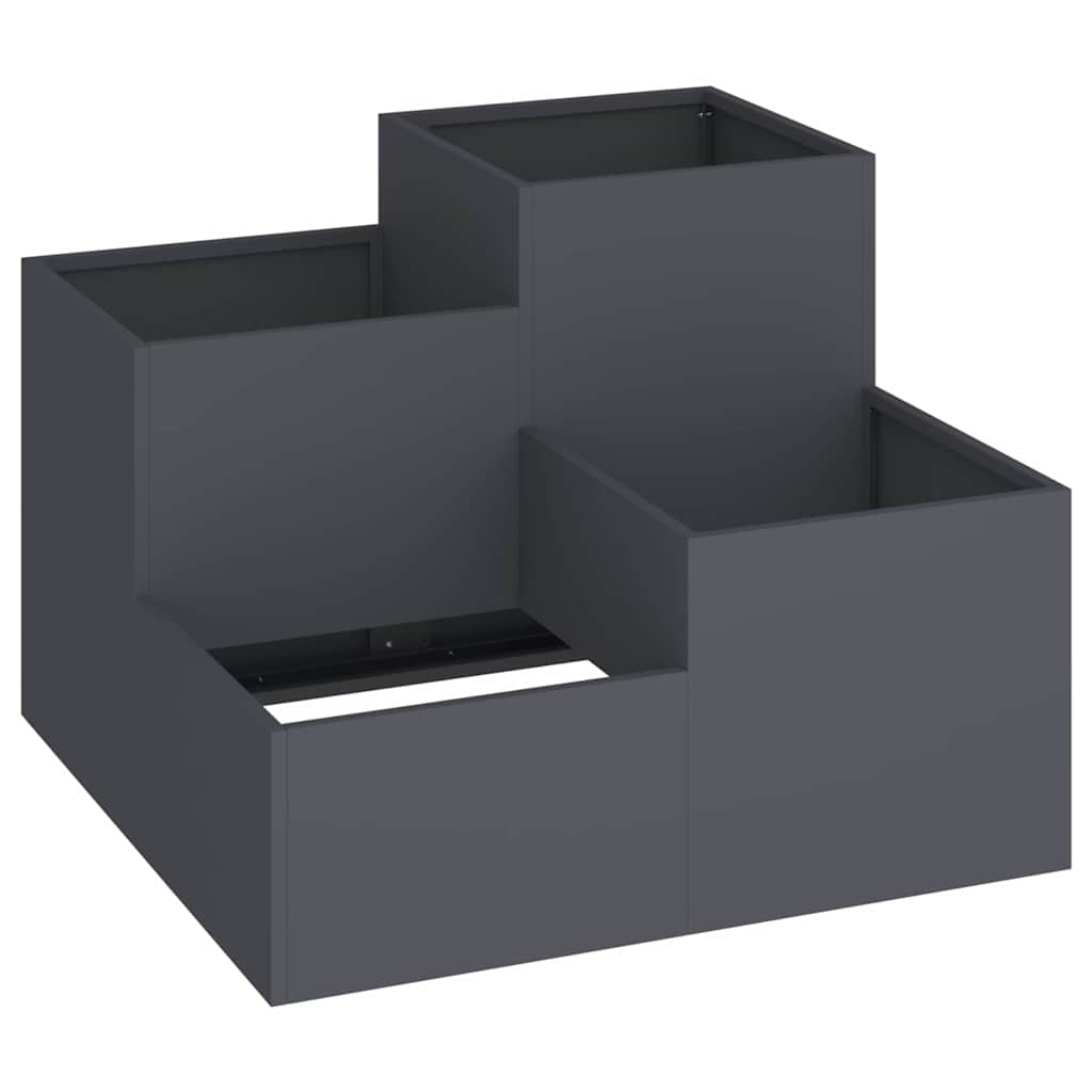 Vaso da giardino Antracite 100 x 100 x 60 cm Acciaio