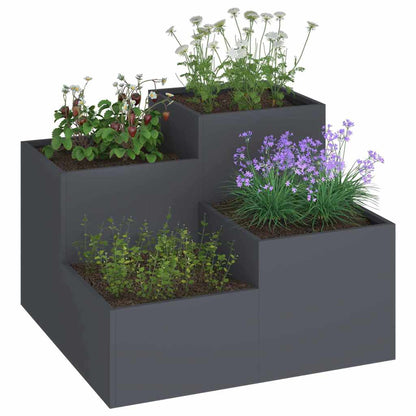 Vaso da giardino Antracite 100 x 100 x 60 cm Acciaio
