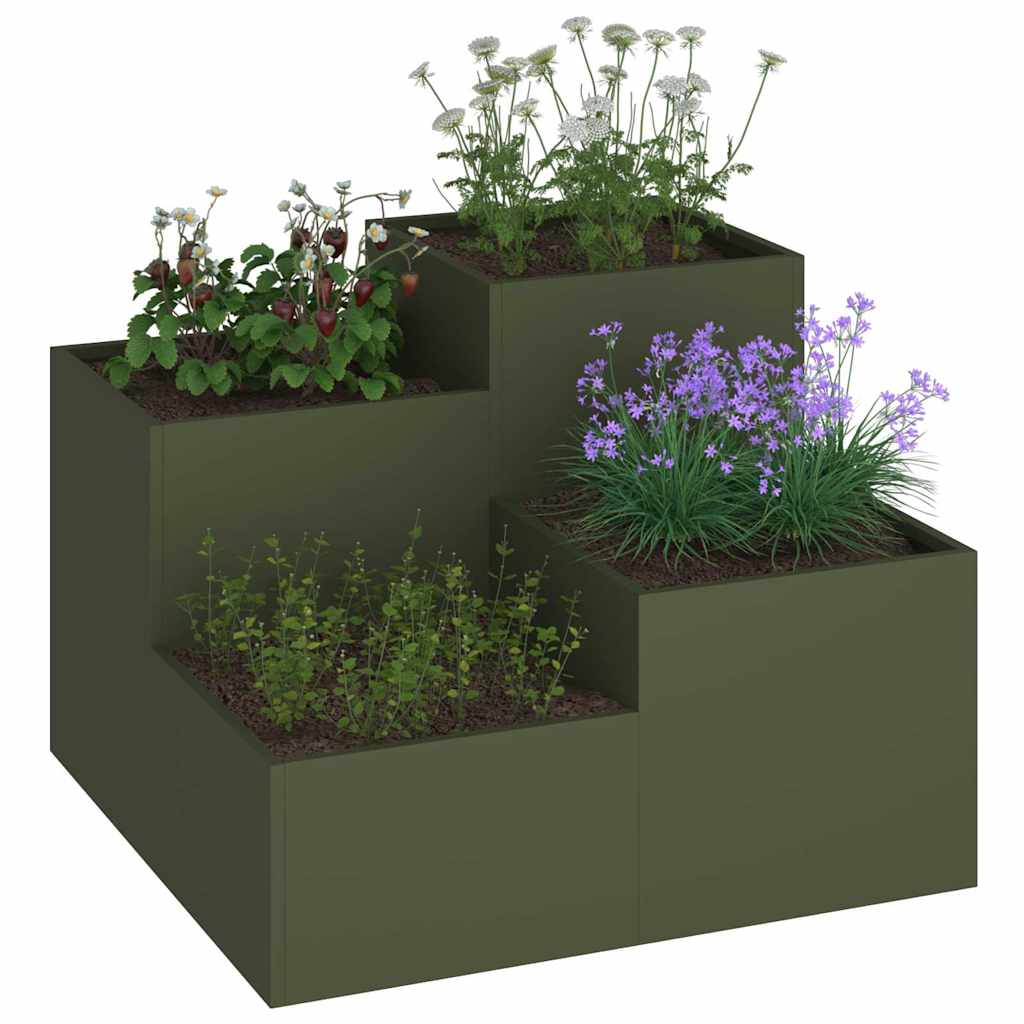 Vaso da giardino Oliver verde 100 x 100 x 60 cm Acciaio