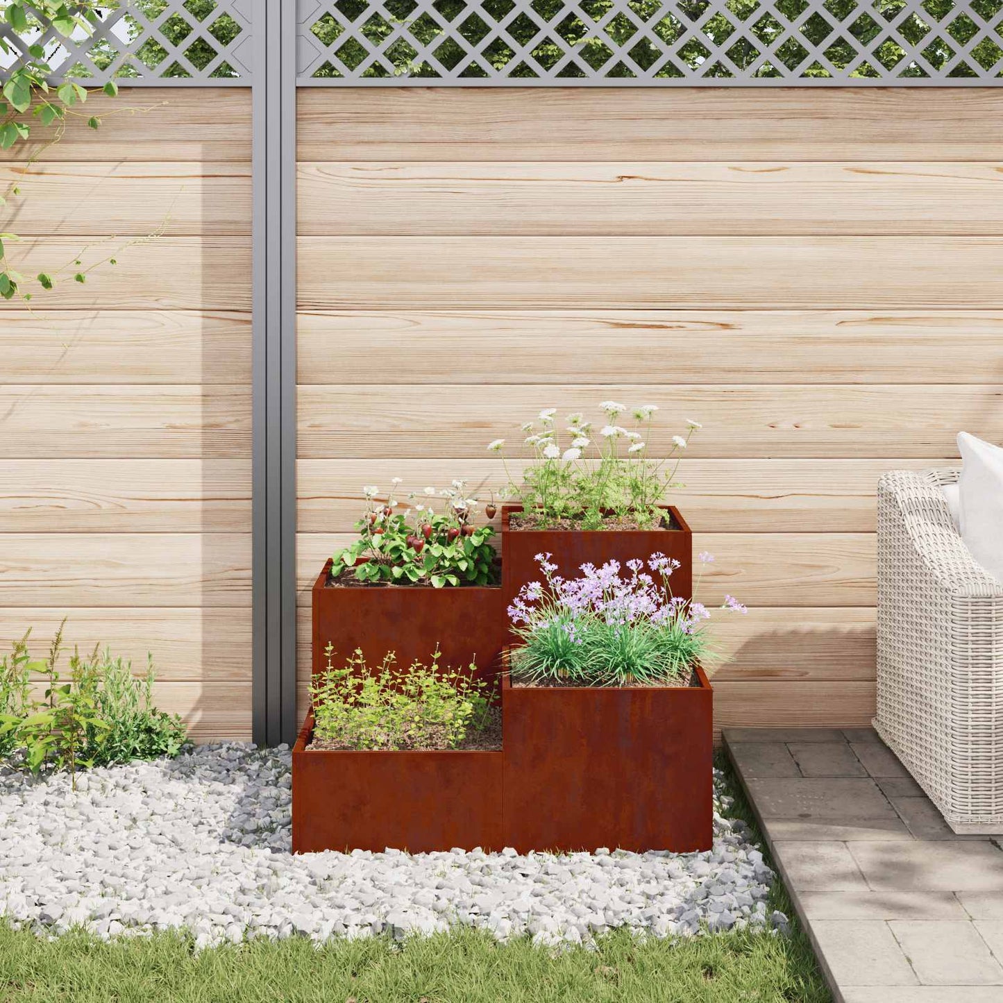 Vaso da giardino Ruggine 100 x 100 x 60 cm
