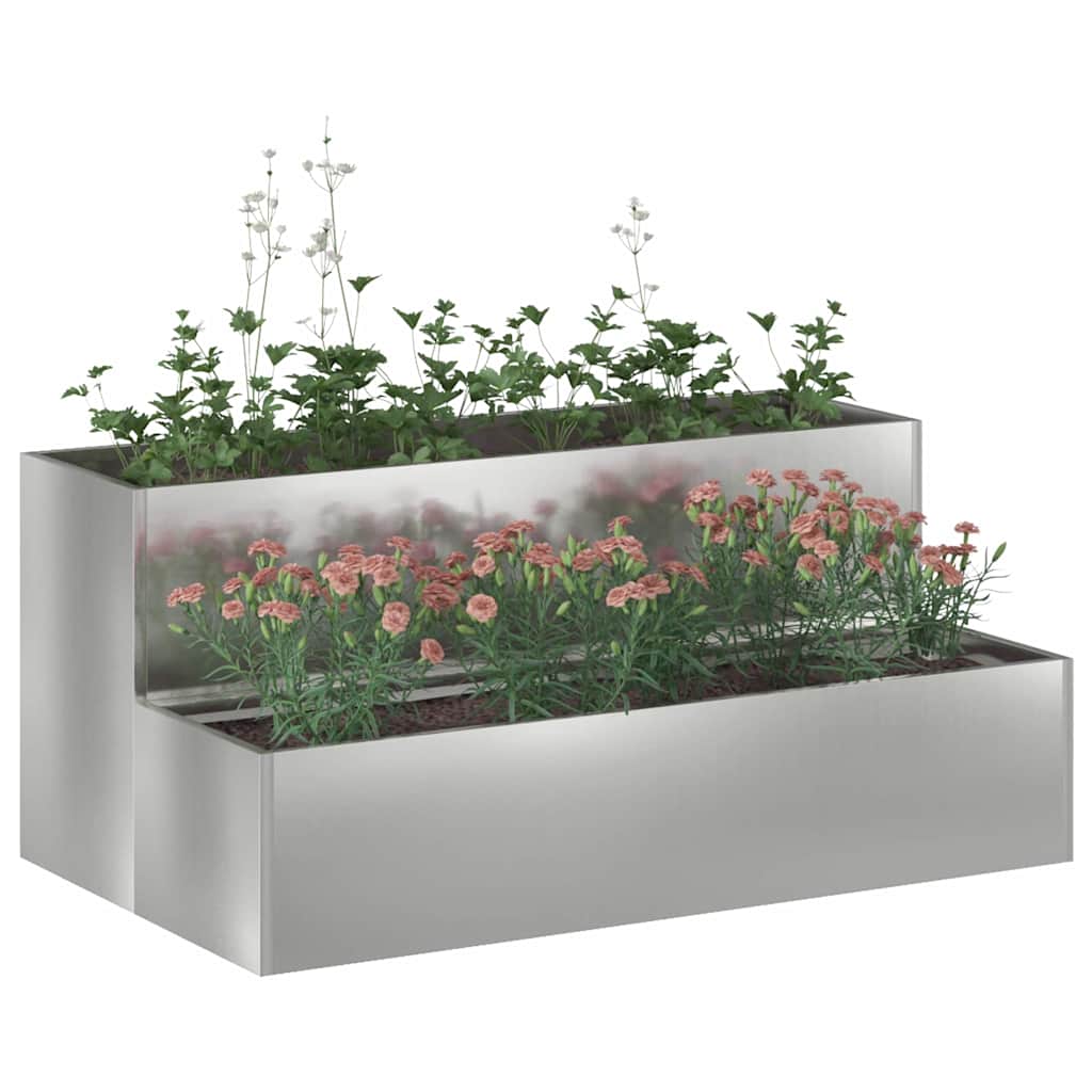 Vaso da giardino Argento 100 x 60 x 45 cm Acciaio zincato