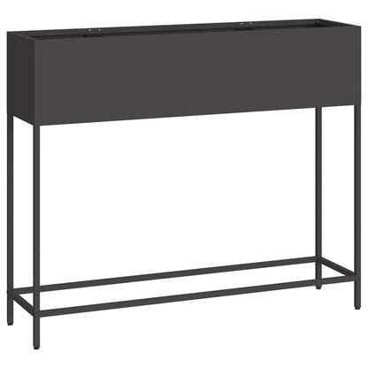 Vaso da Giardino Rialzato Nero 100 x 26 x 82 cm Acciaio