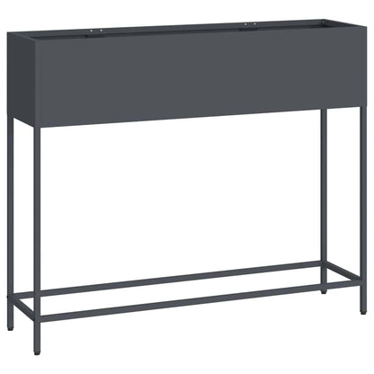Vaso da Giardino Rialzato Antracite 100 x 26 x 82 cm Acciaio