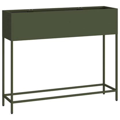 Vaso da Giardino Rialzato Oliver verde 100 x 26 x 82 cm Acciaio