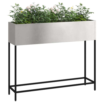 Vaso da Giardino Rialzato Argento 100 x 26 x 82 cm