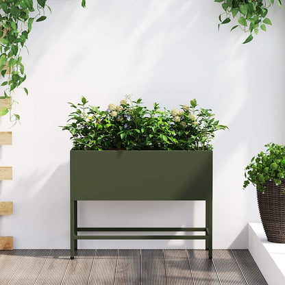 Vaso da Giardino Rialzato Oliver verde 60 x 26 x 45 cm Acciaio