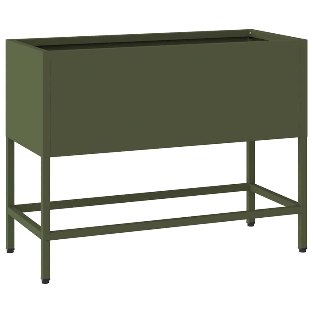 Vaso da Giardino Rialzato Oliver verde 60 x 26 x 45 cm Acciaio