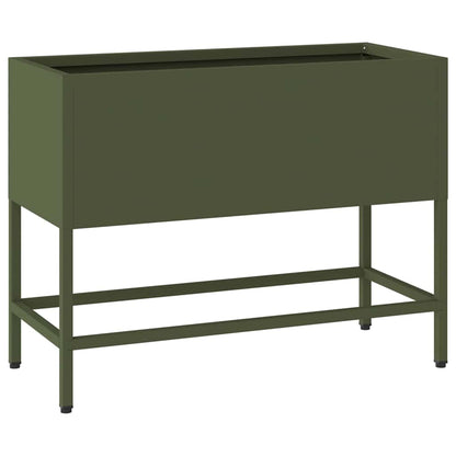 Vaso da Giardino Rialzato Oliver verde 60 x 26 x 45 cm Acciaio