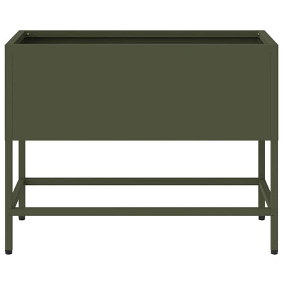 Vaso da Giardino Rialzato Oliver verde 60 x 26 x 45 cm Acciaio
