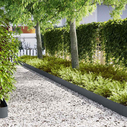Bordura per Prato 10 pcs Antracite 100 x 0.05 x 20 cm