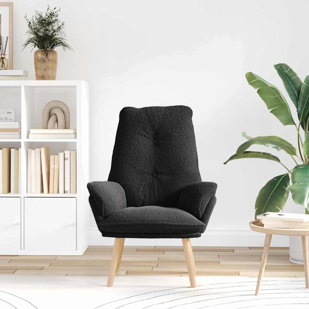 poltrona Nero 69 x 74 x 93 cm Tessuto Sherpa