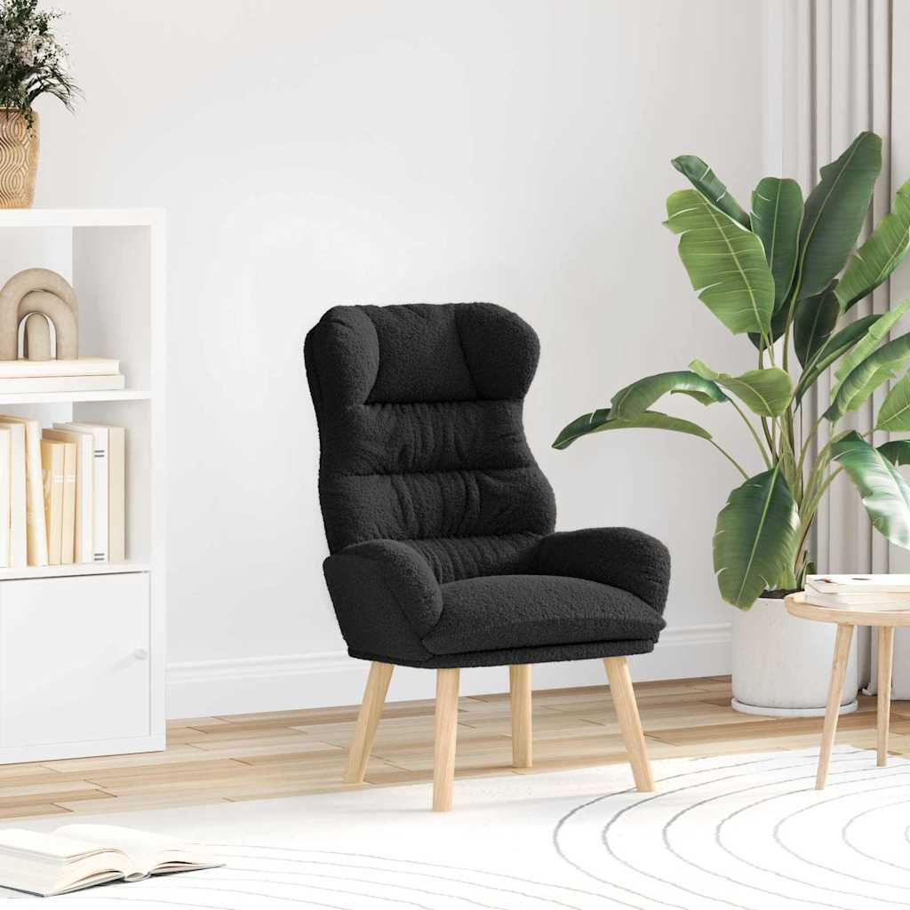 poltrona Nero 69 x 74 x 93 cm Tessuto Sherpa