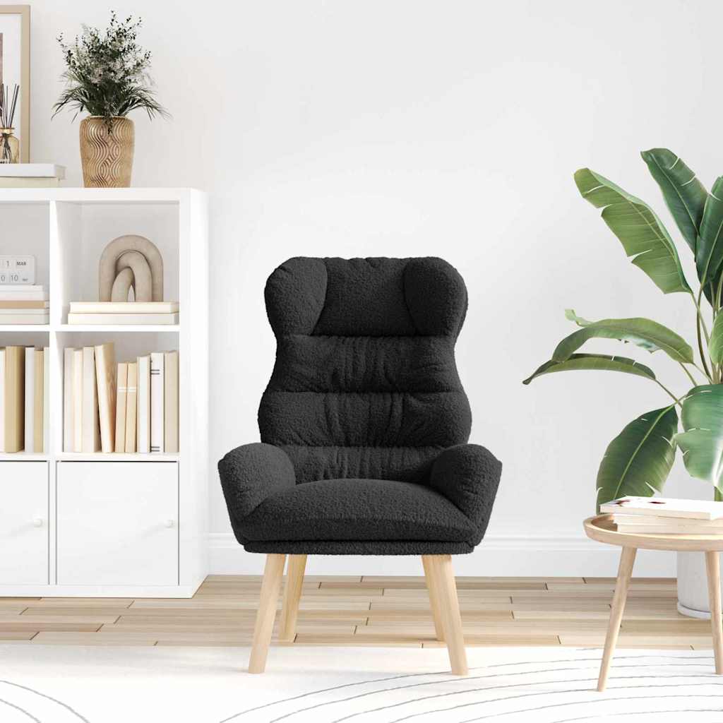 poltrona Nero 69 x 74 x 93 cm Tessuto Sherpa