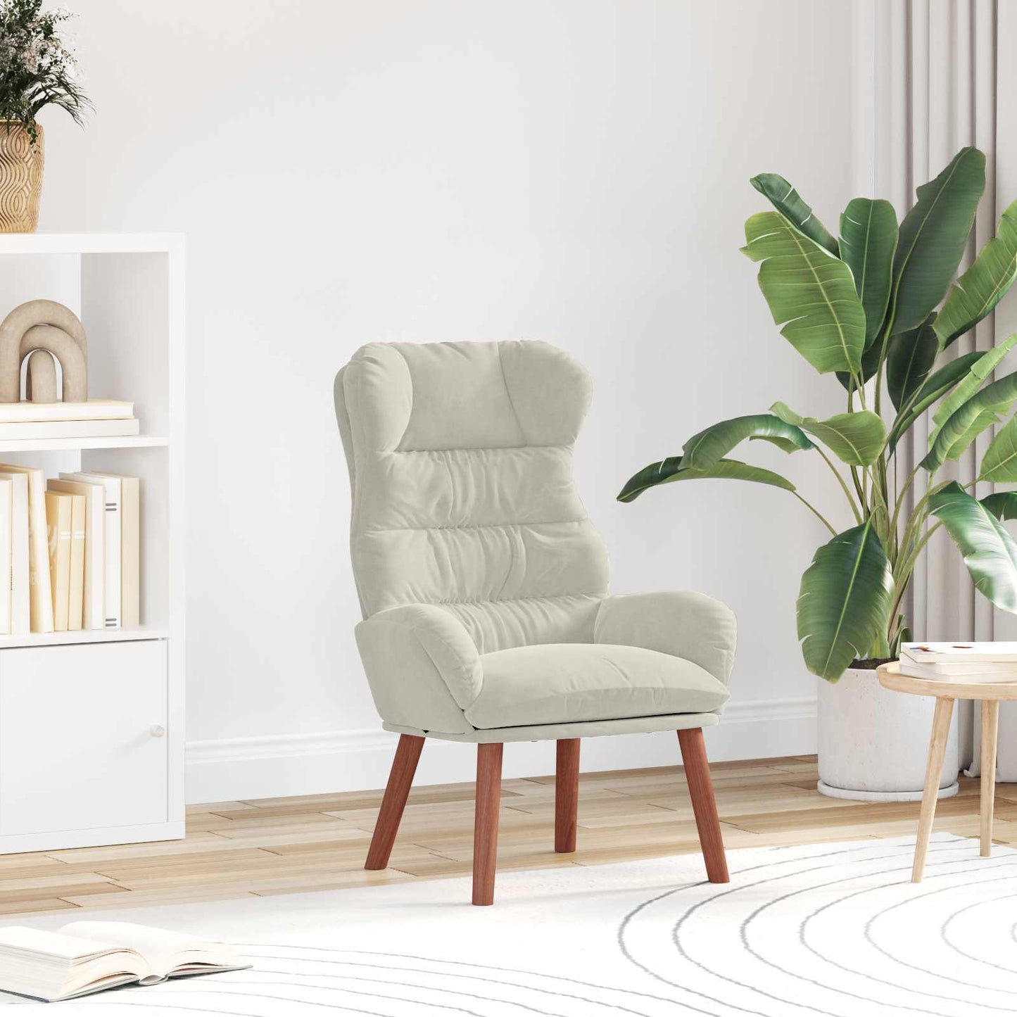 poltrona Crema 69 x 74 x 93 cm Velluto
