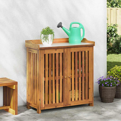 Mobiletto da Giardino con lo scaffale Naturale 93 x 41,5 x 98cm