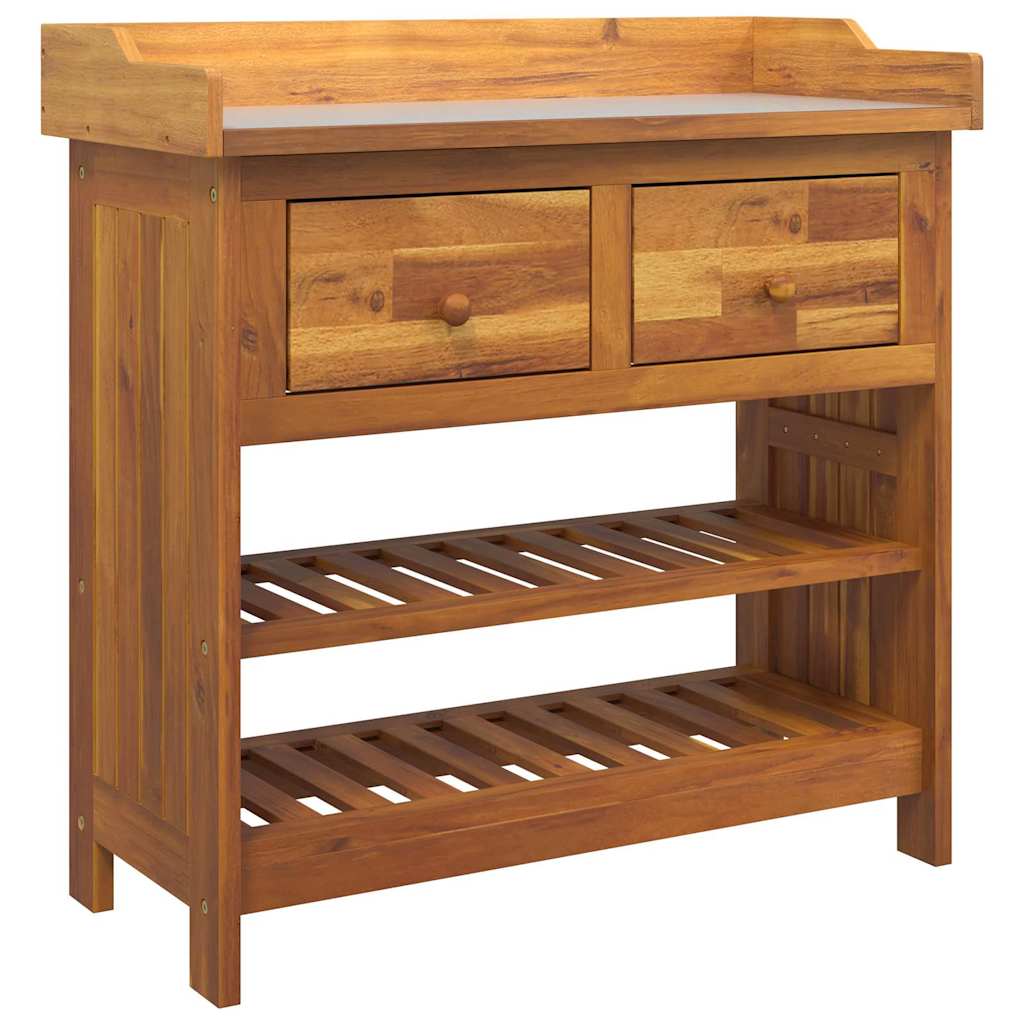 Mobiletto da Giardino con cassetto Naturale 78 x 36,5 x 78cm