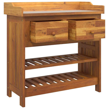 Mobiletto da Giardino con cassetto Naturale 78 x 36,5 x 78cm