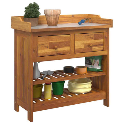 Mobiletto da Giardino con cassetto Naturale 78 x 36,5 x 78cm