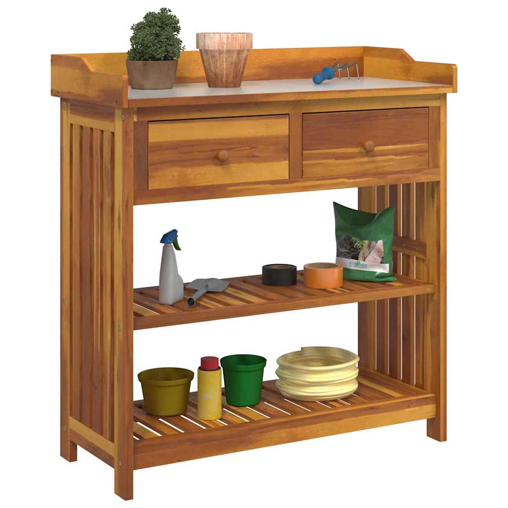 Mobiletto da Giardino con cassetto Naturale 93 x 41,5 x 98cm