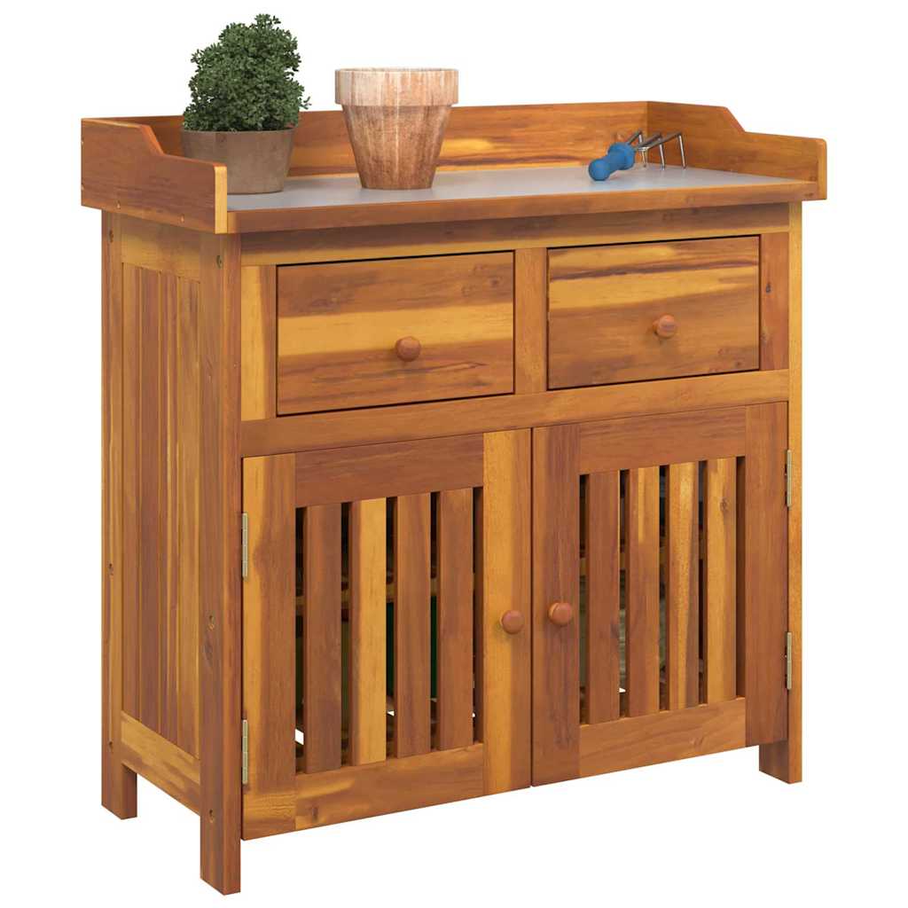 Mobiletto da Giardino con cassetto Naturale 78 x 36,5 x 78cm