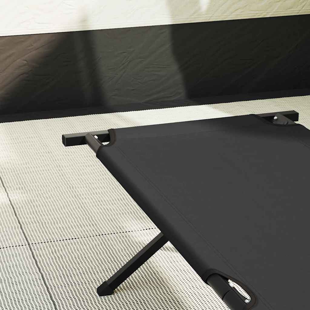 Letto da campeggio pieghevole Nero 193 x 69 x 45 cm