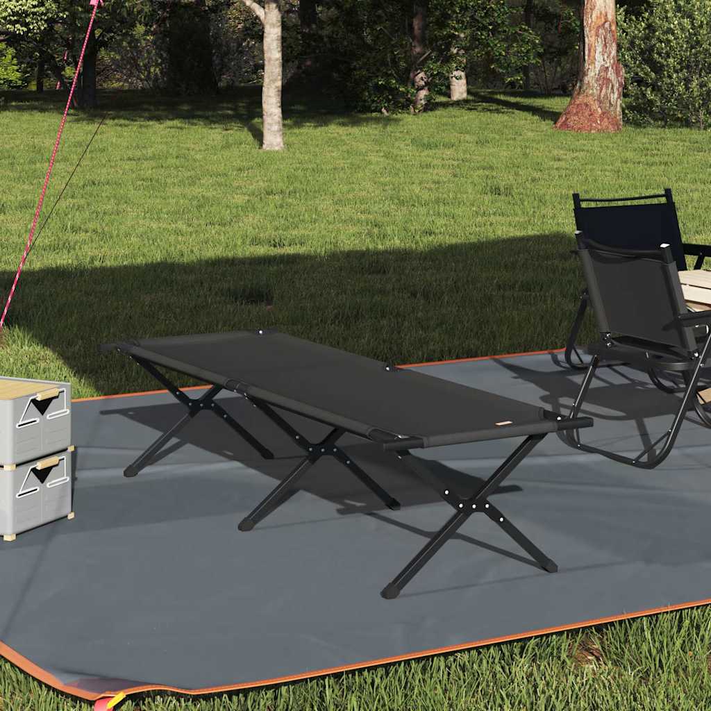 Letto da campeggio pieghevole Nero 193 x 69 x 45 cm